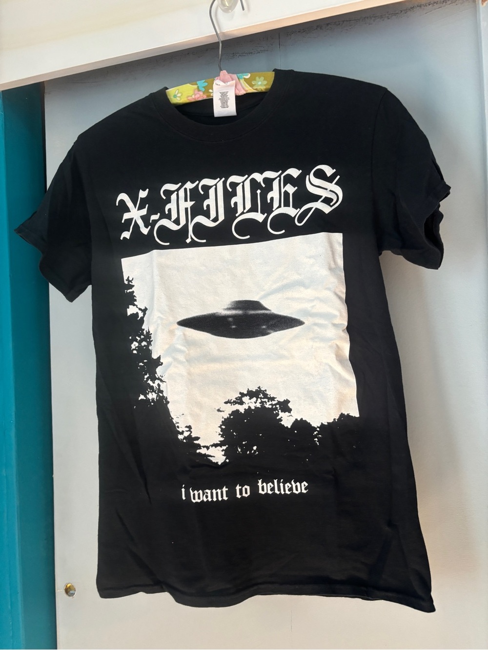 X-Files I Want to Believe Black Metal Style Tee